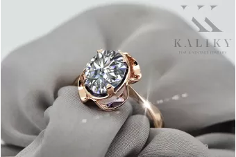 Zircon Original Vintage 14K Rose Gold Ring Vintage style vrc206r